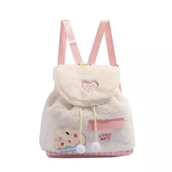 Осенне-зимняя меховая сумка, модная женская сумка Ins, милый плюшевый рюкзак, универсальный женский школьный портфель для студента колледжа