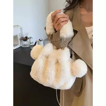 Осенне-зимняя меховая сумка-ведро для женщин, новая большая вместимость, сумки через плечо для поездок на работу, женская мягкая сумка