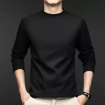 Осенне-зимняя микроэластичная немецкая бархатная полуводолазка с круглым вырезом для молодежи, легкая роскошная повседневная рубашка с длинными рукавами, не требующая глажки S белый