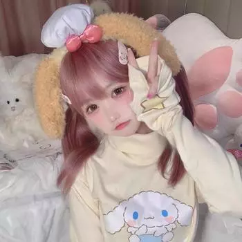 Осенне-зимняя милая плюшевая повязка на голову с изображением торта, женская маленькая заколка для волос с мультяшным лицом, аксессуары для волос с нажимом на лицо, фотоповязка на голову