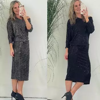 Осенне-зимняя мода вечернее платье с длинными рукавами и открытыми плечами S чёрный