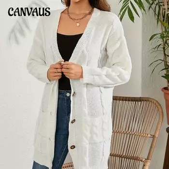 Осенне-зимняя мода женский свитер внешний кардиган модный длинный однобортный повседневный кардиган куртка
