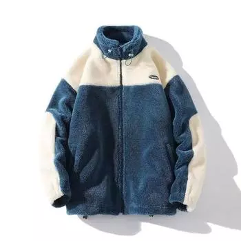 Осенне-зимняя модная бархатная куртка, теплое хлопковое пальто в тон, свободное плюшевое хлопковое пальто, мужское хлопковое пальто большого размера L белый