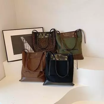 Осенне-зимняя модная матовая сумка-мессенджер большого объема, женская простая ретро-сумка через плечо из замши 36*1*39