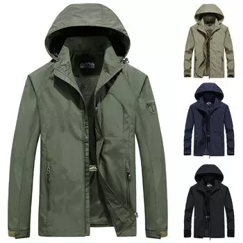 Осенне-зимняя модная новая мужская ветрозащитная водонепроницаемая хлопковая куртка, теплая спортивная куртка на открытом воздухе L чёрный