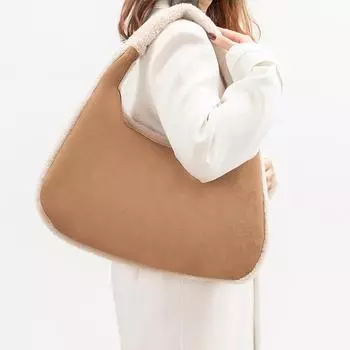 Осенне-зимняя модная сумка из мягкой плюшевой кожи для женщин, вместительные сумки через плечо, женские сумки-хобо для поездок на работу