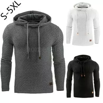 Осенне-зимняя модная теплая толстовка мужская однотонная с длинным рукавом толстовка свободное пальто S красный