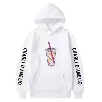 Осенне-зимняя модная толстовка с капюшоном Charli D amelio, мужские толстовки, модный пуловер с длинными рукавами S хаки