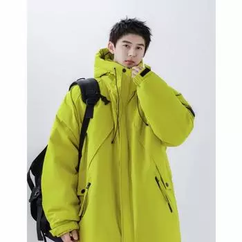 Осенне-зимняя модная утолщенная куртка с капюшоном, молодежная белая утиная пуховая теплая повседневная куртка, трендовая M