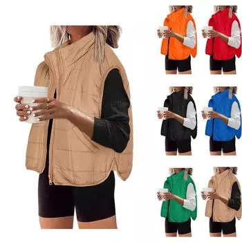 Осенне-зимняя модная женская куртка с воротником-стойкой, свободная, модная, легкая, теплая, свободная, повседневная, спортивная куртка, большой размер S чёрный