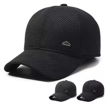 Осенне-зимняя мужская бейсбольная кепка для людей среднего и пожилого возраста, теплая бархатная кепка для улицы, защищающая от холода, с защитой ушей серый