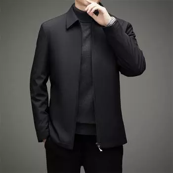 Осенне-зимняя мужская деловая куртка с косой подкладкой, хлопковое пальто, мужская куртка с лацканами, простая свободная хлопковая одежда M