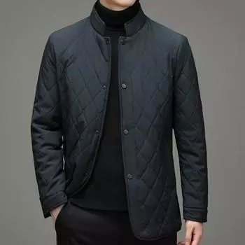 Осенне-зимняя мужская деловая повседневная куртка с воротником-стойкой и шелковым хлопком Mulberry, модная куртка с набивным рисунком для папы M/170