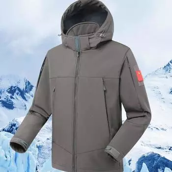 Осенне-зимняя мужская флисовая куртка для активного отдыха, куртка из мягкой ткани, водонепроницаемый альпинистский костюм, флисовая куртка, ветровка XXXL чёрный