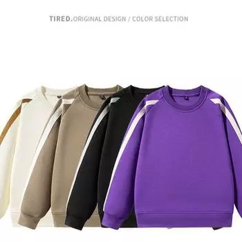 Осенне-зимняя мужская футболка с длинными рукавами и круглым вырезом, повседневная универсальная модная новая трендовая повседневная свободная толстовка M