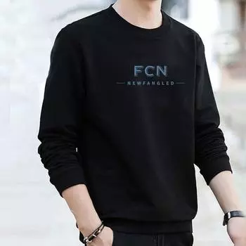 Осенне-зимняя мужская футболка с длинными рукавами, весенний свитер, мужская свободная рубашка с круглым вырезом, осенняя одежда, верхняя часть прилива M