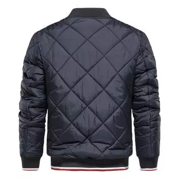 Осенне-зимняя мужская хлопковая куртка с воротником-стойкой, однотонная повседневная хлопковая куртка на молнии, мужская хлопковая куртка M серый