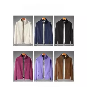 Осенне-зимняя мужская и женская бархатная стойка-толстовка, мужской повседневный кардиган из овечьей шерсти, теплая флисовая куртка S