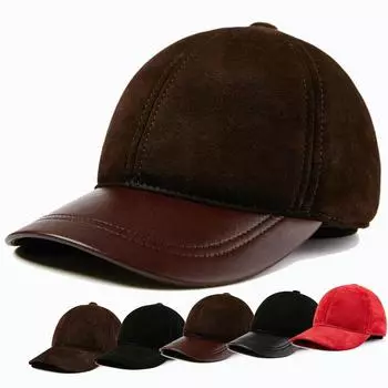 Осенне-зимняя мужская и женская кожаная бейсболка, водонепроницаемая ветрозащитная шапка для занятий спортом на открытом воздухе One size