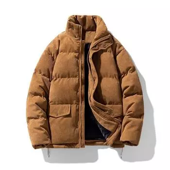 Осенне-зимняя мужская куртка больших размеров с утолщенной подкладкой, теплая, ветрозащитная, для холодной погоды, с вельветовым воротником, повседневная, свободная, на молнии, верхняя одежда 5XL