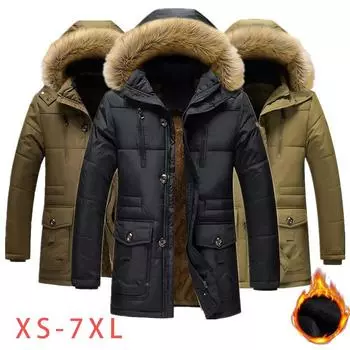 Осенне-зимняя мужская куртка большого размера с утеплителем и короткой молнией, с капюшоном, воротником для защиты от холода, повседневная теплая верхняя одежда 7XL