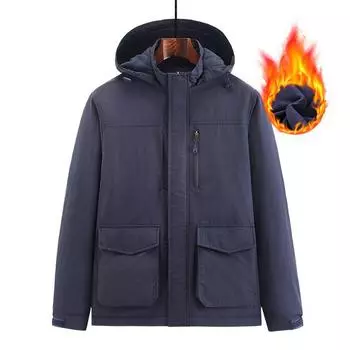 Осенне-зимняя мужская куртка, быстросохнущая, многокарманная, утолщенная, хлопковая, ветрозащитная и водонепроницаемая, модная, повседневная рабочая куртка M