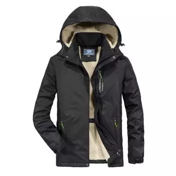 Осенне-зимняя мужская куртка, флисовая утепленная куртка с капюшоном, удобная мужская одежда M