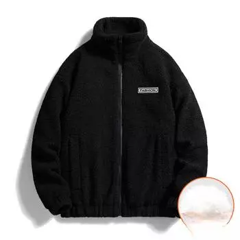 Осенне-зимняя мужская куртка, флисовый утолщенный свитер с воротником-стойкой, флисовый пуховик, теплая куртка S