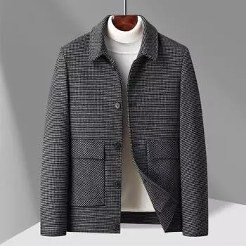 Осенне-зимняя мужская куртка, модная повседневная бейсбольная майка Thousand Bird Grid, молодежная куртка, мужское пальто M