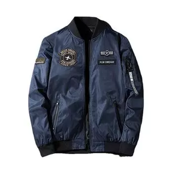 Осенне-зимняя мужская куртка пилота ВВС, мужская вышитая бейсбольная форма, свободная рабочая одежда, большой размер, модная куртка M