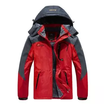 Осенне-зимняя мужская куртка плюс бархатная утолщенная теплая ветрозащитная водонепроницаемая одежда больших размеров для альпинизма XL