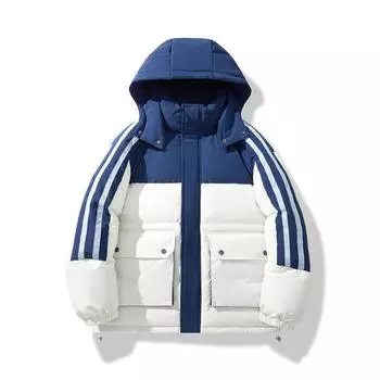 Осенне-зимняя мужская куртка с хлопковой подкладкой, воротник-стойка с хлопковой подкладкой, теплая утолщенная полосатая куртка для защиты от ветра в Гонконге S