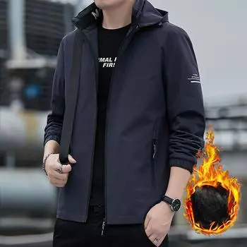 Осенне-зимняя мужская куртка с капюшоном, мужская ветровка из бархата, повседневная толстая мужская куртка XXXXXL