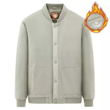 Осенне-зимняя мужская куртка с вафельным воротником и бейсбольным воротником, универсальный верх, повседневная, большого размера, винтажная куртка премиум-класса M хаки