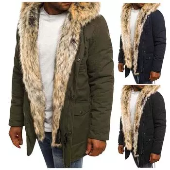 Осенне-зимняя мужская мода, свободный кардиган, теплая куртка с капюшоном и лацканами, свитер XXL чёрный