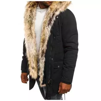 Осенне-зимняя мужская мода, свободный кардиган, теплая куртка с капюшоном и лацканами, свитер XXL чёрный