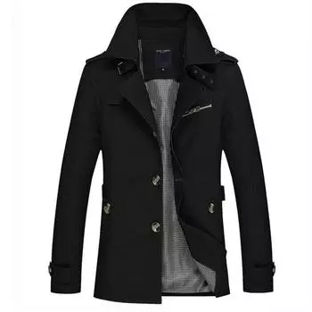 Осенне-зимняя мужская модная повседневная куртка в длинном плаще, хлопковая куртка для стирки M жёлтый