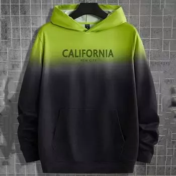 Осенне-зимняя мужская модная толстовка с длинными рукавами и 3D-градиентным принтом, простая повседневная одежда с капюшоном и толстовки для мужчин S