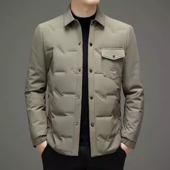 Осенне-зимняя мужская молодежная короткая модная куртка-пуховик, защищающая от холода и теплая куртка-пуховик M