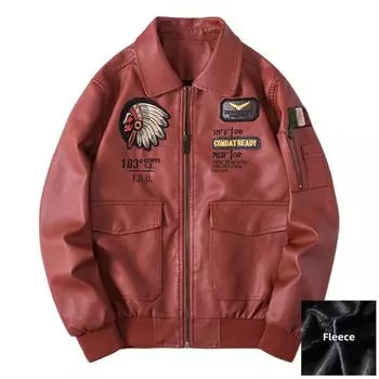 Осенне-зимняя мужская мотоциклетная кожаная куртка с лацканами, винтажная локомотивная куртка с вышивкой, байкерское пальто из искусственной кожи, уличная мужская одежда M синий