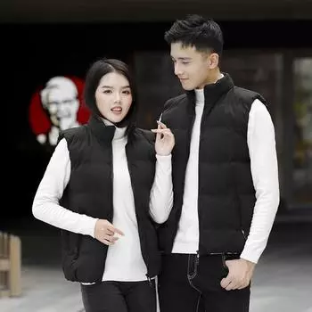 Осенне-зимняя мужская облегающая хлопковая одежда с капюшоном, молодежный оригинальный жилет в гонконгском стиле из хлопка S белый