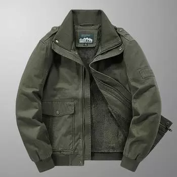 Осенне-зимняя мужская походная повседневная куртка, функциональная, новая, с лацканами, куртка с длинными рукавами M чёрный