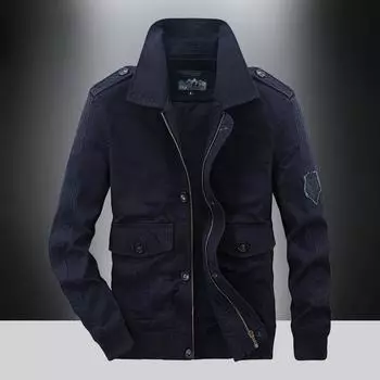Осенне-зимняя мужская повседневная куртка с лацканами, мужская куртка из чистого хлопка для молодежи и среднего возраста, стираная, большой размер, мужской топ M хаки