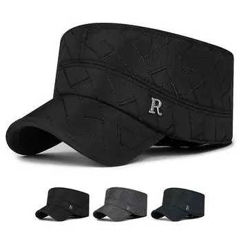 Осенне-зимняя мужская шляпа среднего возраста с плоским верхом, спортивная на открытом воздухе, ветрозащитная, теплая, с защитой от холода, для пожилых людей серый