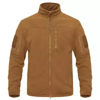 Осенне-зимняя мужская спортивная флисовая куртка с воротником-стойкой, флисовые теплые куртки и пальто для альпинизма, мужские S чёрный