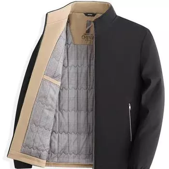 Осенне-зимняя мужская стеганая утолщенная куртка с воротником-стойкой, повседневная деловая куртка для мужчин среднего возраста M