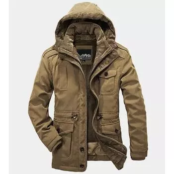 Осенне-зимняя мужская свободная одежда большого размера со съемной подкладкой на хлопковой подкладке, утолщенная и утепленная одежда на хлопковой подкладке M синий