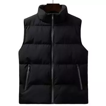 Осенне-зимняя мужская теплая хлопковая одежда с воротником-стойкой, мужской жилет L серый