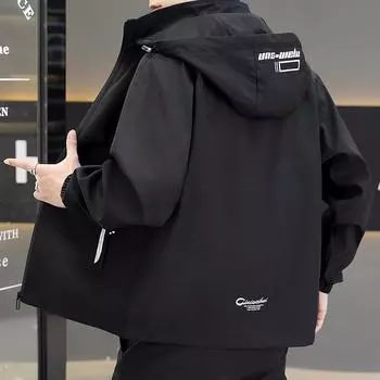 Осенне-зимняя мужская термокуртка с капюшоном, мужская трендовая универсальная молодежная студенческая куртка свободного покроя M