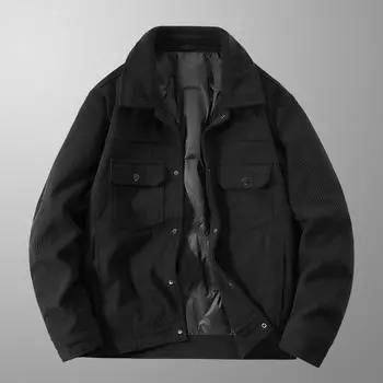 Осенне-зимняя мужская вельветовая куртка-пуховик, мужское пальто с лацканами, теплая 90-летняя куртка-пуховик, мужское пальто M